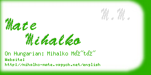 mate mihalko business card